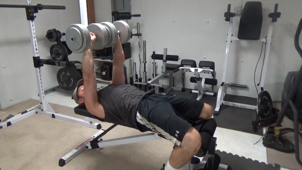 Dumbbell Guillotine Bench Press for Upper Chest Start