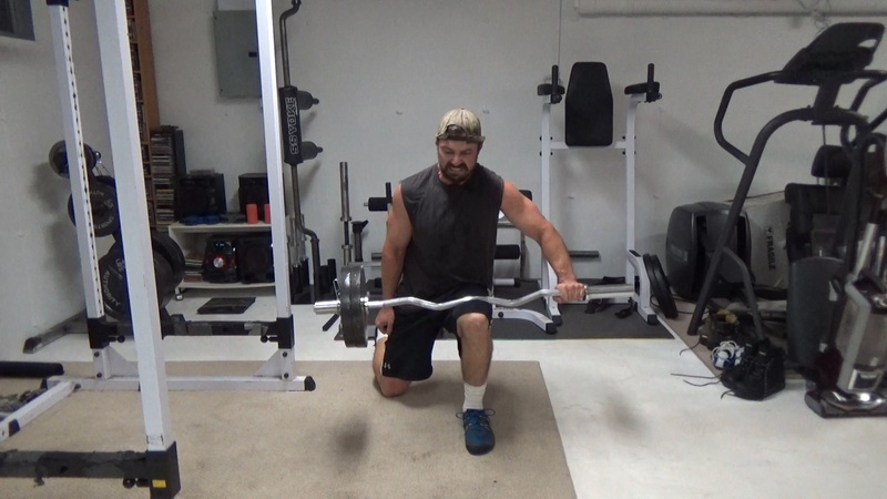 Offset Loaded EZ Bar Split Squats for the Obliques Start