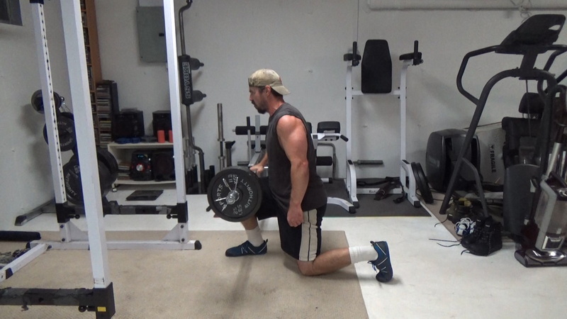 Offset Loaded EZ Bar Split Squats for the Obliques Bottom