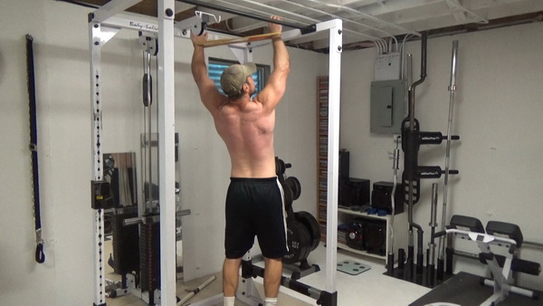 Corner Rack Pull-Ups For Building Wider Lats band setup