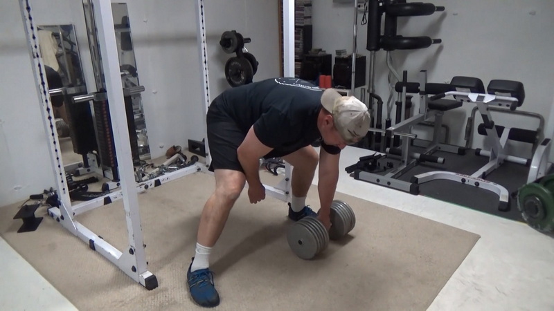 Cross-Body Dumbbell Rows For Upper Back Set Down