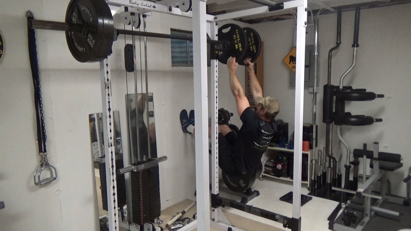 Plate Handle Pull-Ups Feet on Wall