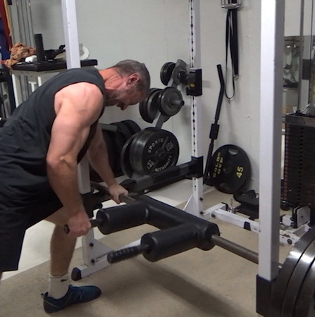 Safety Squat Bar Rotary Rows For Lat Stretch Training