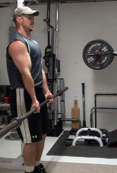 Arms-Forward Barbell Curls Start