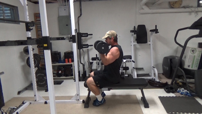 Seated Bench Clamp Strict Dumbbell Curls