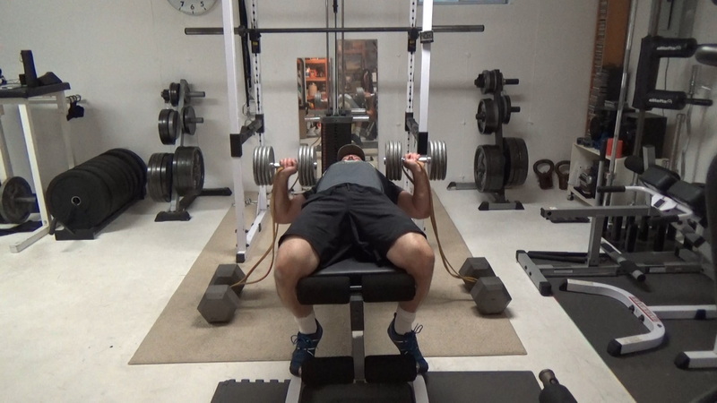 Get Massive Pec Activation With Band-Dumbbell Bench Press