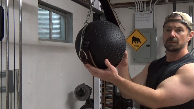 Hanging Slam Ball Pull-Ups and Pulldowns for Forearms Setup