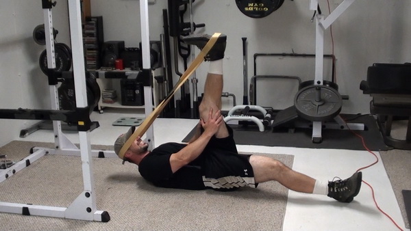 Band-on-Head Hamstring Stretch Hold Stretch