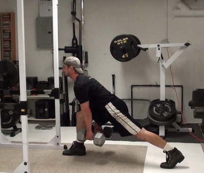 Big Split Dumbbell Stiff-Legged Deadlift Bottom