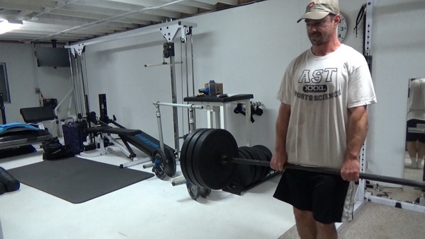 Side-Stepping Barbell Farmers Walks Start