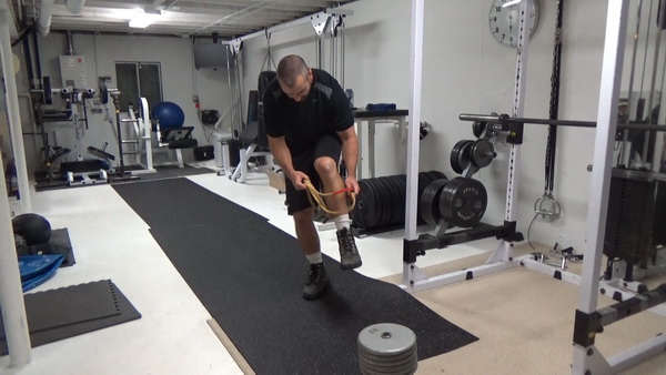 Lateral Dumbbell Gorilla Walking For Conditioning and Movement Training With Bands