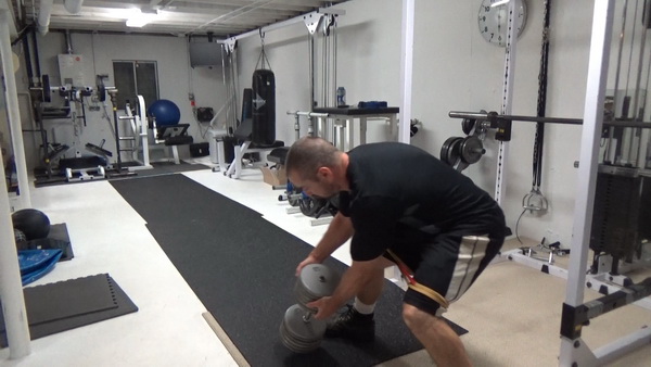 Lateral Dumbbell Gorilla Walking For Conditioning and Movement Training With Bands