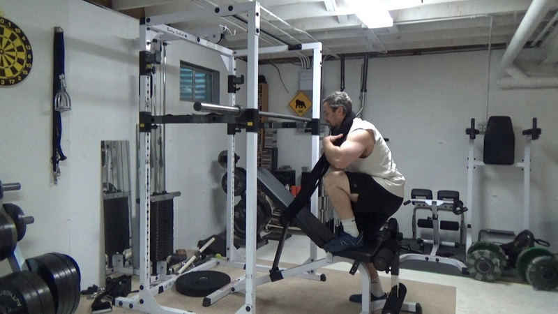 Pendulum Squats with The Incline Bench and Bands