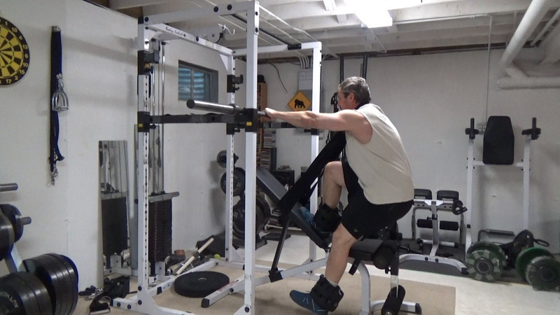 Pendulum Squats with The Incline Bench and Bands