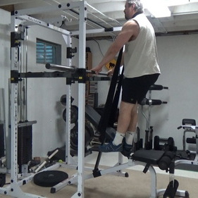 Pendulum Squats with An Incline Bench and Bands