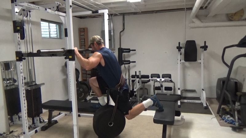 Two Bench Hip Belt Split Squats For Single-Leg, Heavy Quadricep Training bottom