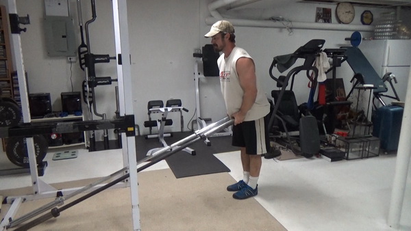 Two-Bar Landmine Lateral Raises Start