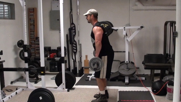 Barbell Lateral Raises Start Side