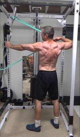 EZ Bar and Band Archer Pulls For Rear Delts and Upper Back