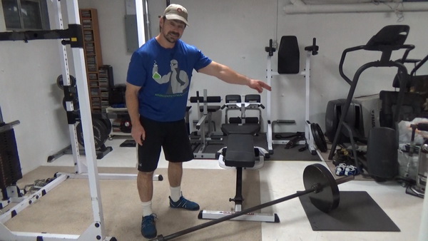 Barbell Lever Pushdowns Setup