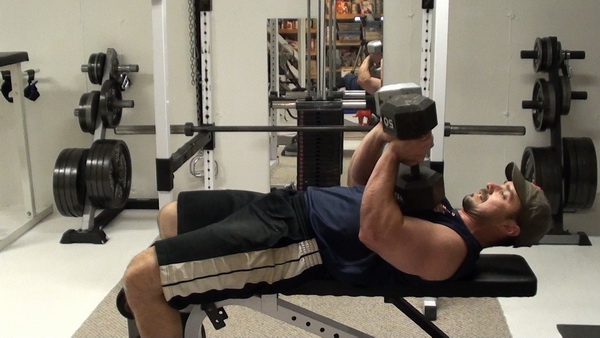 Dumbbell-Leverage Close Grip Bench Press Bottom