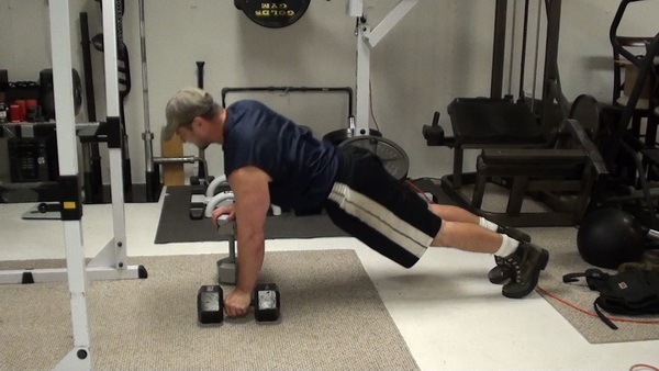 Mixed Height Dumbbell Push-Ups For Building Triceps Mass Middle