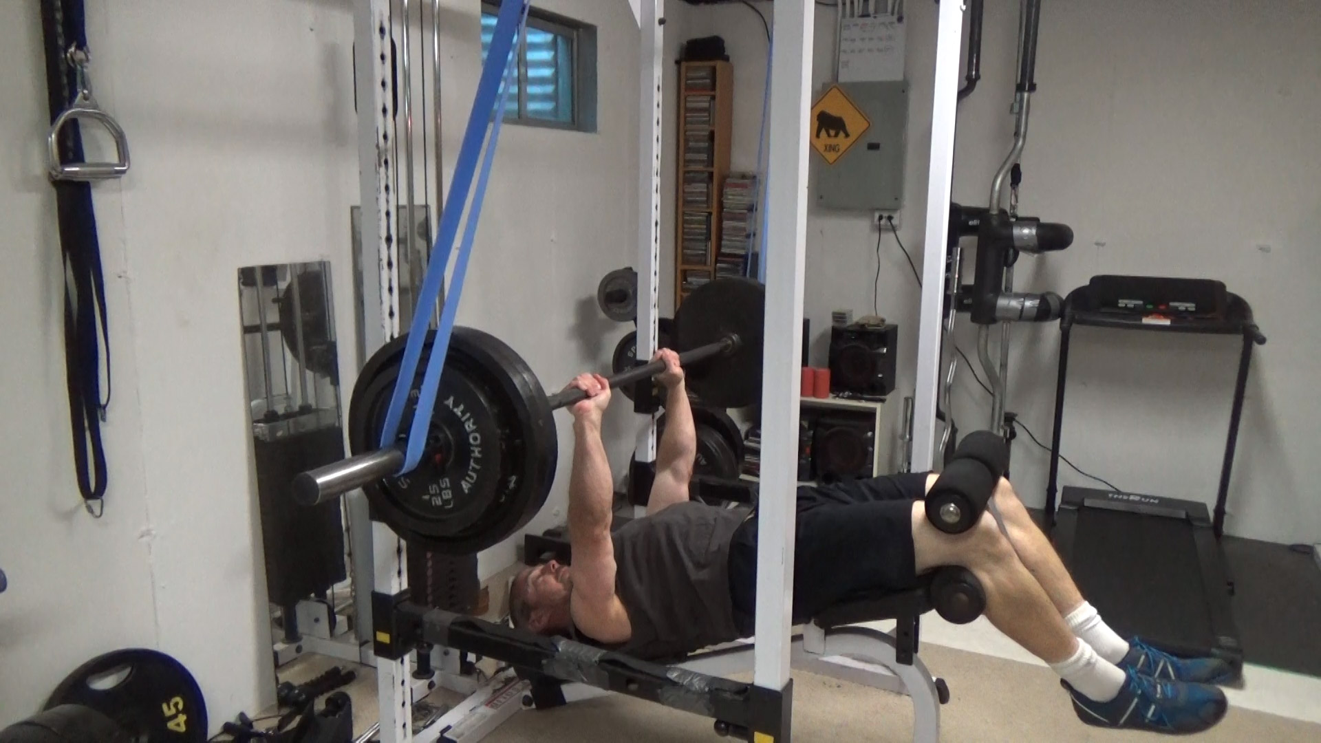 Reverse Band Decline Bench Press for Tricep Mass
