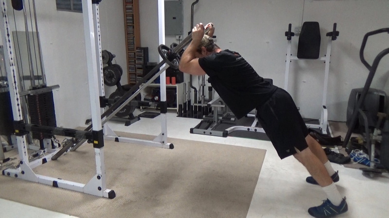 Two Barbell Landmine Bodyweight Tricep Extensions For Building the Long Head of the Triceps Bottom