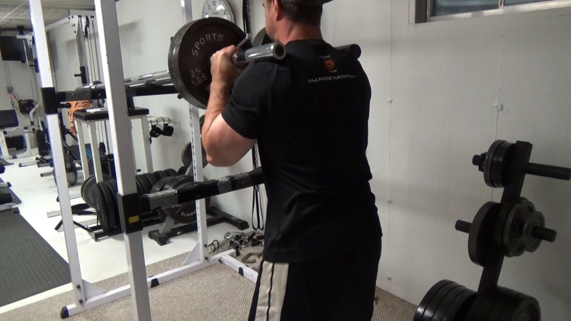 Two Bar Front Squat Machine Triple Drop Sets End View Top