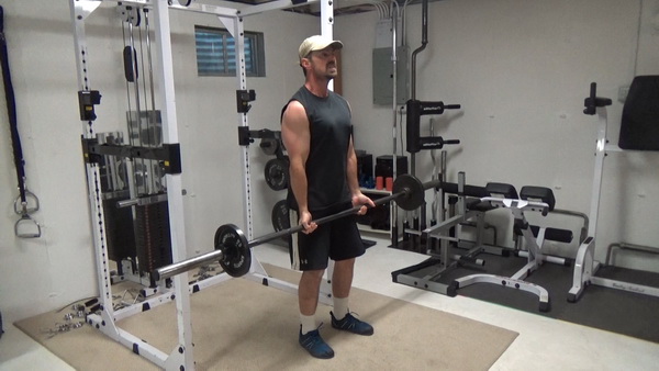 Positions of Flexion Barbell Curls start