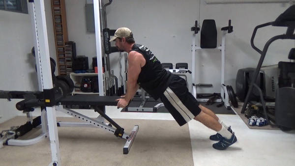 Bench-End Close-Grip Push-Ups Top