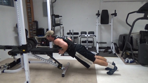 Bench-End Close-Grip Push-Ups Bottom