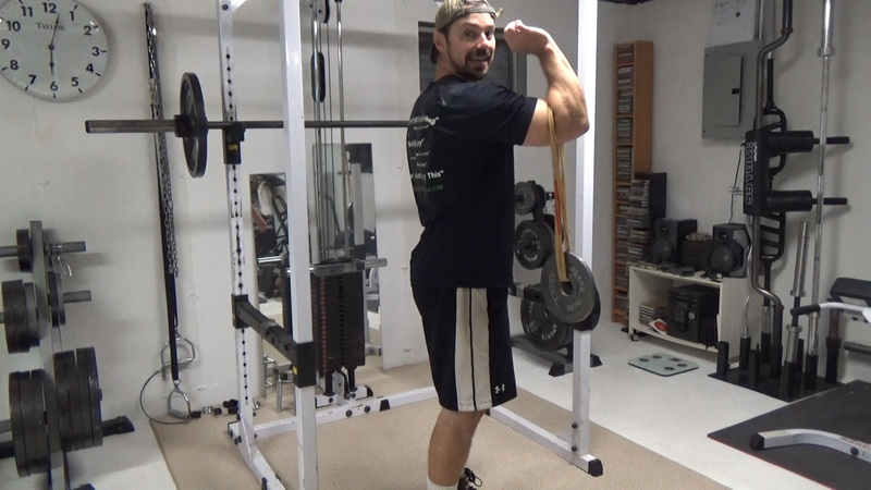 Elbow Band-Plate Hanging Front Squats 