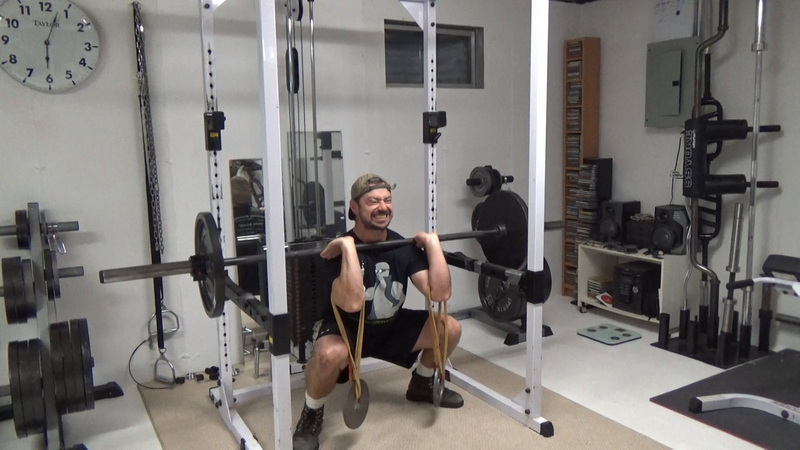 Elbow Band-Plate Hanging Front Squats  Bottom