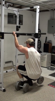100 Reps of One-Arm Gripping Dumbbell Squats Other Side