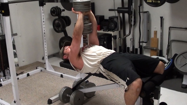 Vertical Dumbbell Close Grip Bench Press