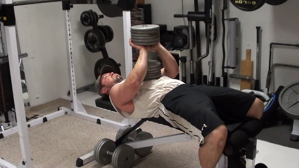 Vertical Dumbbell Close Grip Bench Press