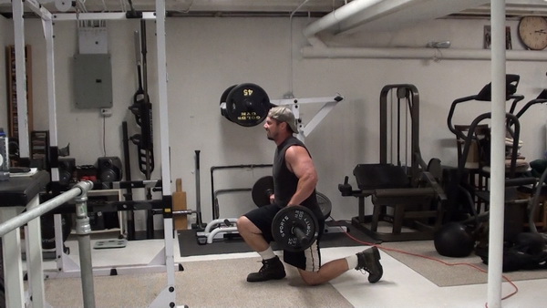 Bar-in-Front Lunges